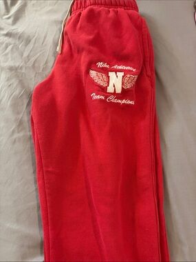 Nike Red Adult Small Sweatpants with White Team N Wing Patch